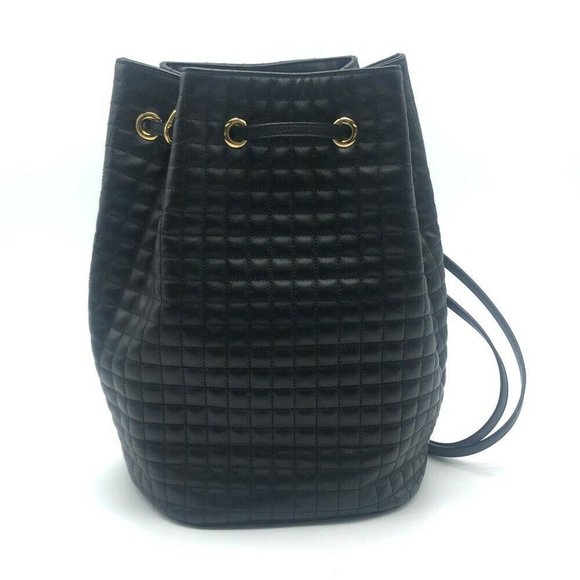 UNUSED CELINE 188373BFI Small C charm Purse Backpack-Bag Leather Black - Picture 1 of 8
